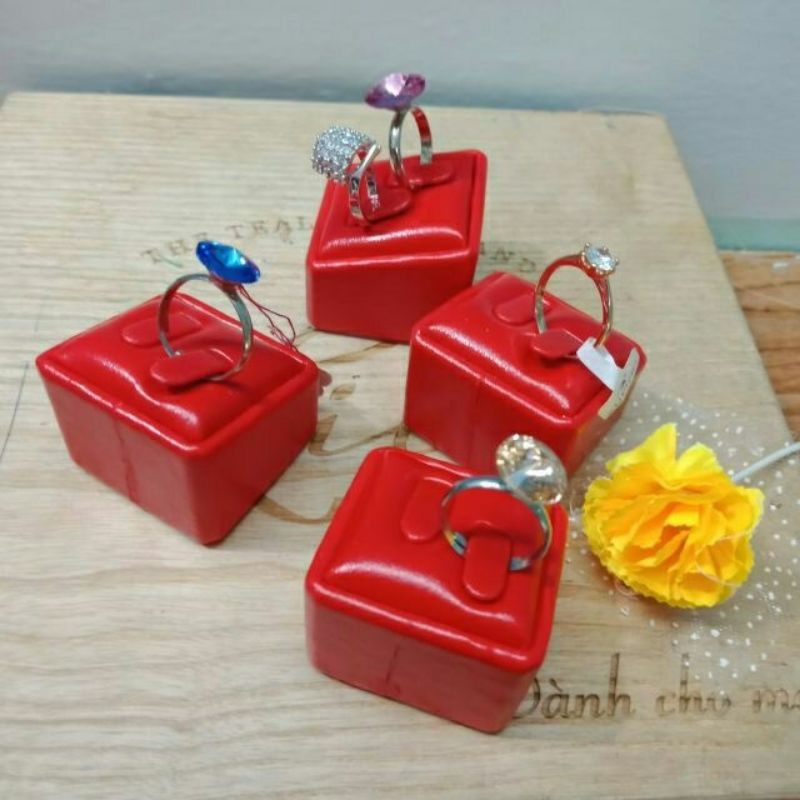 Combo 10 đế da trưng vòng ximen màu trắng/đen/đỏ