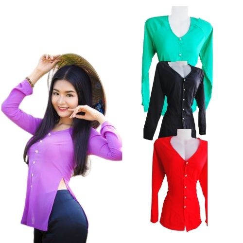 Áo bà ba nữ chất liệu lụa kiểu dáng dể thương