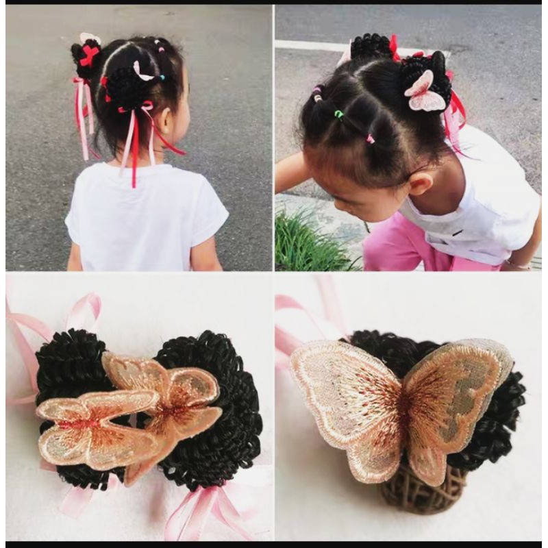 Combo 2 dụng cụ búi tóc na tra tua rua cánh bướm siêu xinh cho bé