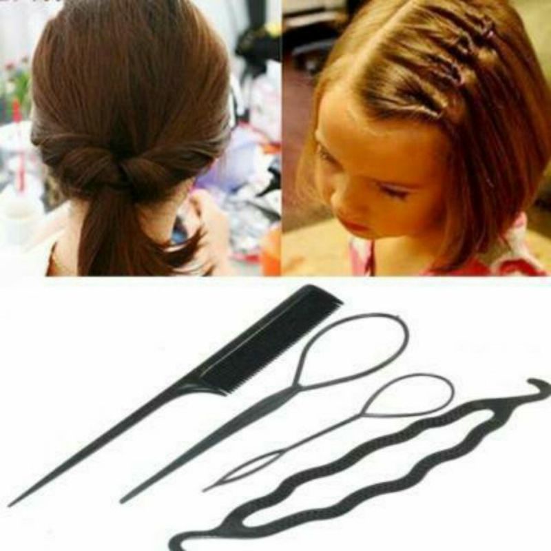 Combo 5 dụng cụ búi tóc cho bé sang chảnh