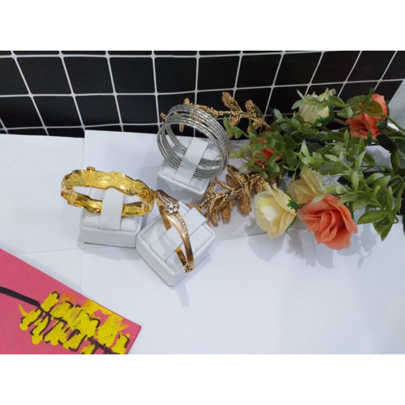 Combo 10 đế da trưng vòng ximen màu trắng