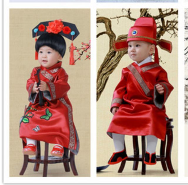 Combo áo dài và lúp đội đầu công chúa cho bé gái