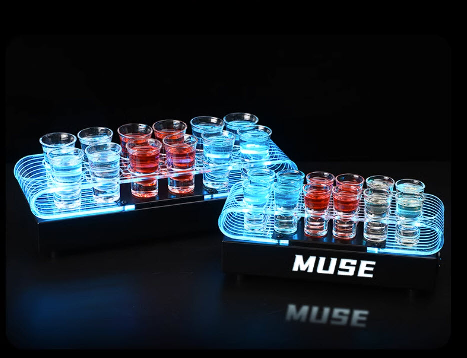 Khay đựng ly rượu tây uống shot có đèn OEM MS1831