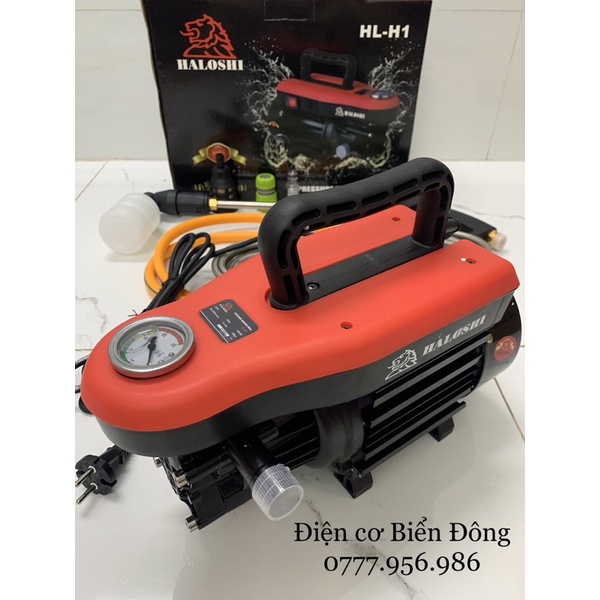 MÁY RỬA XE HALOSHI THAILAND xịt rửa mạnh Tặng bình bọt tuyết và cây inox nối dài 
