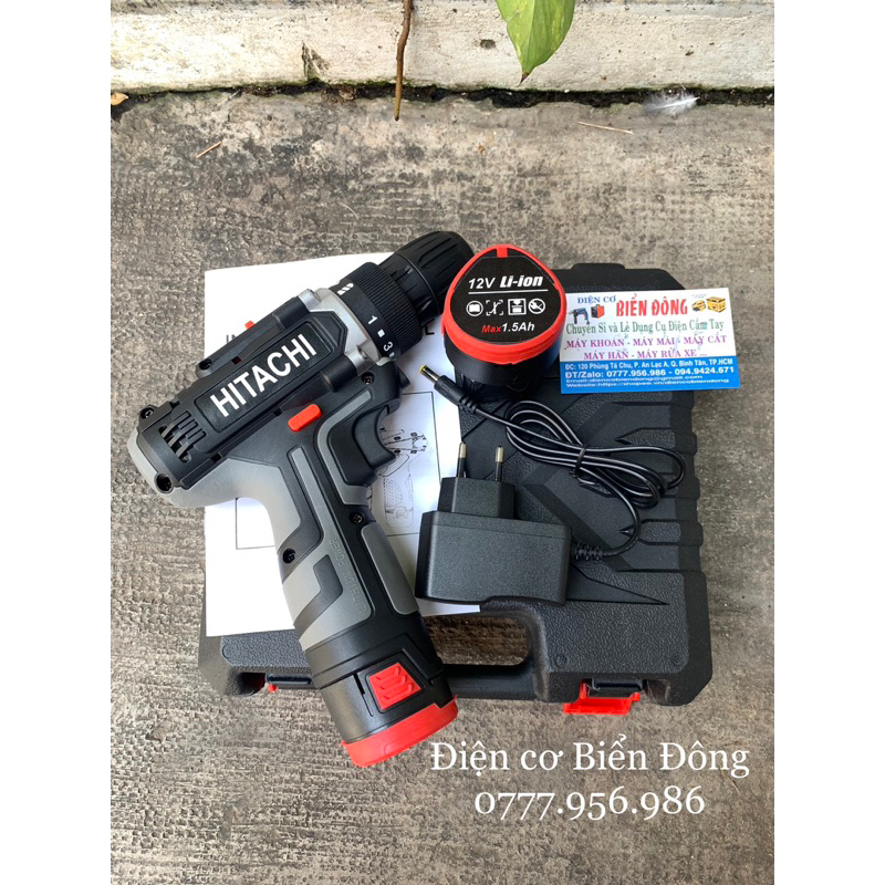 Bộ 3 phụ kiện máy khoan pin HITACHI 12V khoan sắt gỗ tôn bắt vít