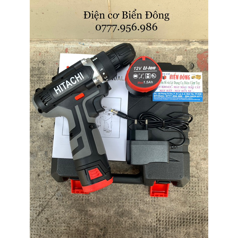 Bộ 3 phụ kiện máy khoan pin HITACHI 12V khoan sắt gỗ tôn bắt vít