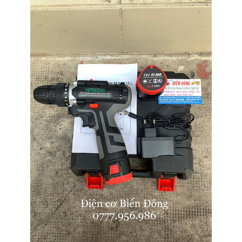 Bộ 3 phụ kiện máy khoan pin HITACHI 12V khoan sắt gỗ tôn bắt vít
