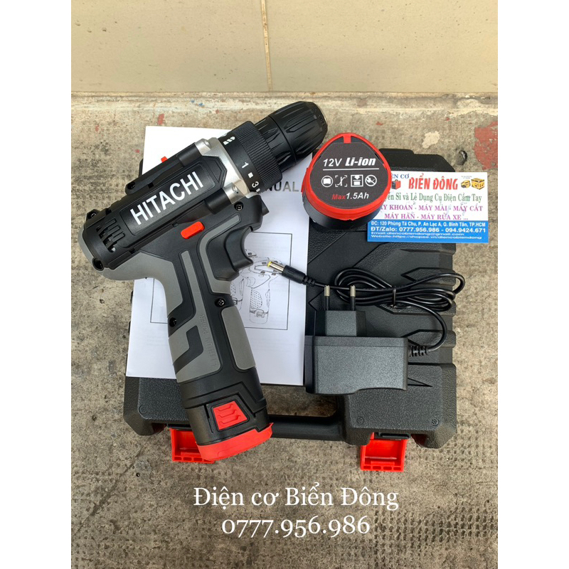 Bộ 3 phụ kiện máy khoan pin HITACHI 12V khoan sắt gỗ tôn bắt vít