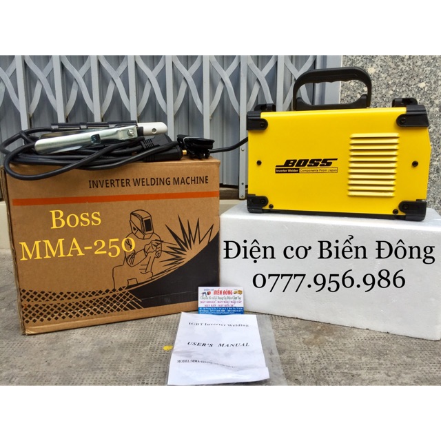 Máy Hàn điện tử TẶNG BÓ 20 que hàn Thế hệ máy Hàn mới BOSS MMA-250 hàn sắt tôn gia đình và công trình