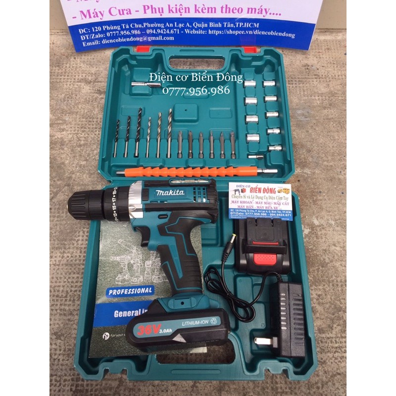 Máy khoan pin Bêtông cầm tay MAKTIA 36V Thái Lan Tặng đầy đủ phụ kiện 