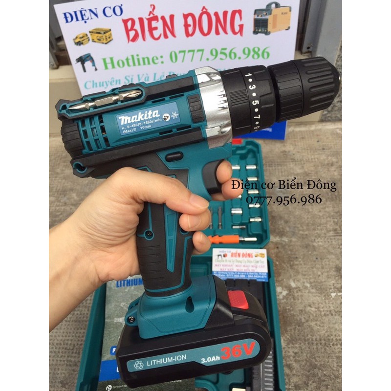 Máy khoan pin Bêtông cầm tay MAKTIA 36V Thái Lan Tặng đầy đủ phụ kiện 