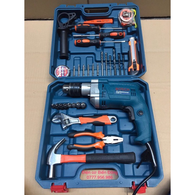VALY MÁY KHOAN 13LY BOSH FULL ĐỒ NGHỀ KIỀM BÚA ỐC VÍT