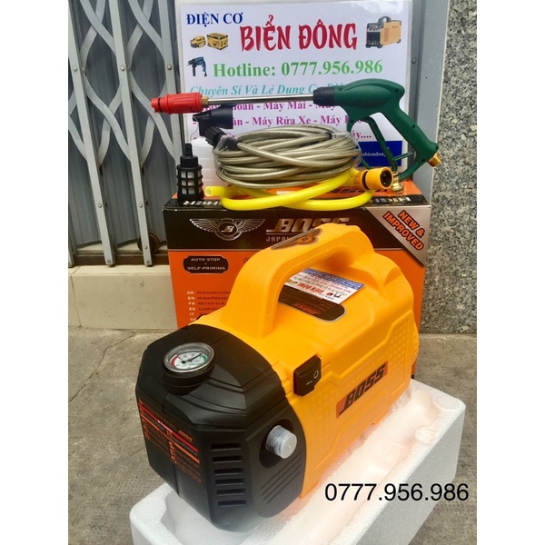 Máy rửa xe BOSS NHẬT BẢN 2500W Tặng bình bọt tuyết và ống nối dài súng 
