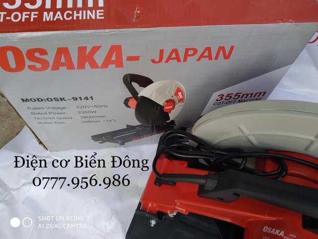 Máy cắt sắt bàn OSAKA OS355 hàng loại 1, mẫu tiêu chuẩn, chuyên dùng để cắt kim loại