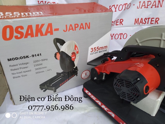 Máy cắt sắt bàn OSAKA OS355 hàng loại 1, mẫu tiêu chuẩn, chuyên dùng để cắt kim loại