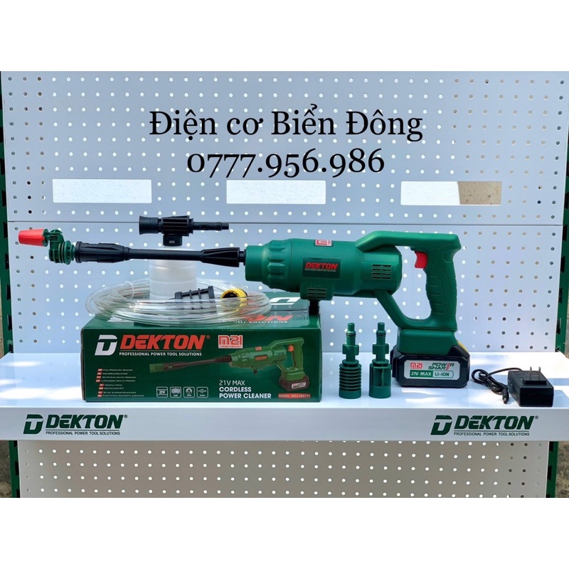 Máy Rửa Xe Dùng Pin Dekton M21-SRX775 - Pin 21V - Chân Pin Phổ Thông dùng được cho tất cả pin máy khoan…