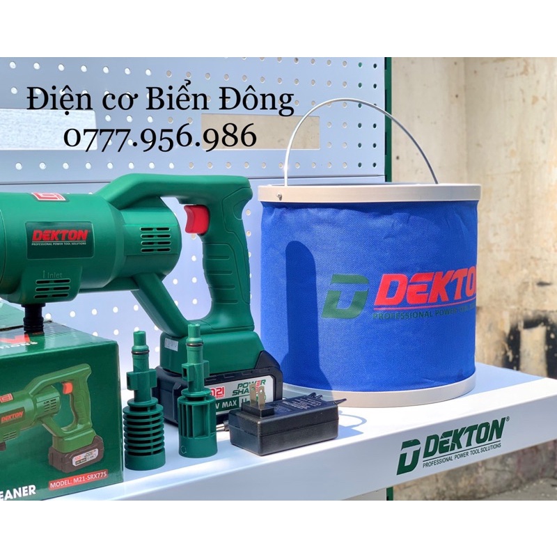 Máy Rửa Xe Dùng Pin Dekton M21-SRX775 - Pin 21V - Chân Pin Phổ Thông dùng được cho tất cả pin máy khoan…