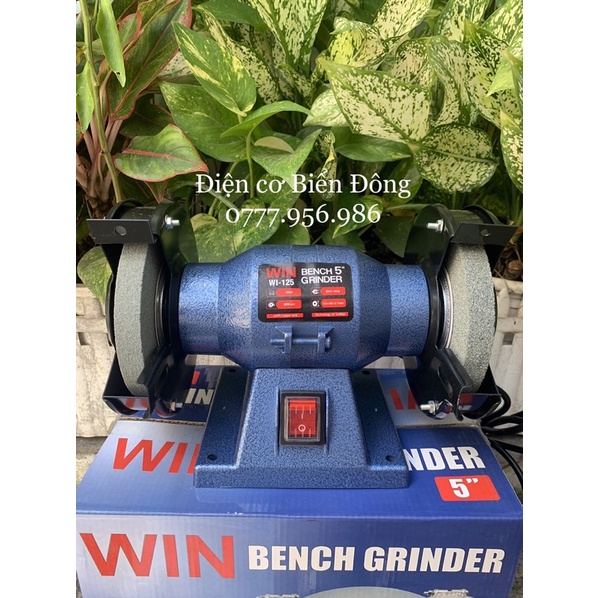 Máy mài 2 đá WIN 125mm chuyên dùng để mài sắt, gỗ, kéo, phá đá, kim loại.