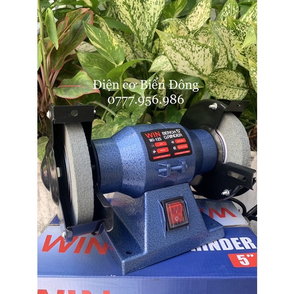 Máy mài 2 đá WIN 125mm chuyên dùng để mài sắt, gỗ, kéo, phá đá, kim loại.