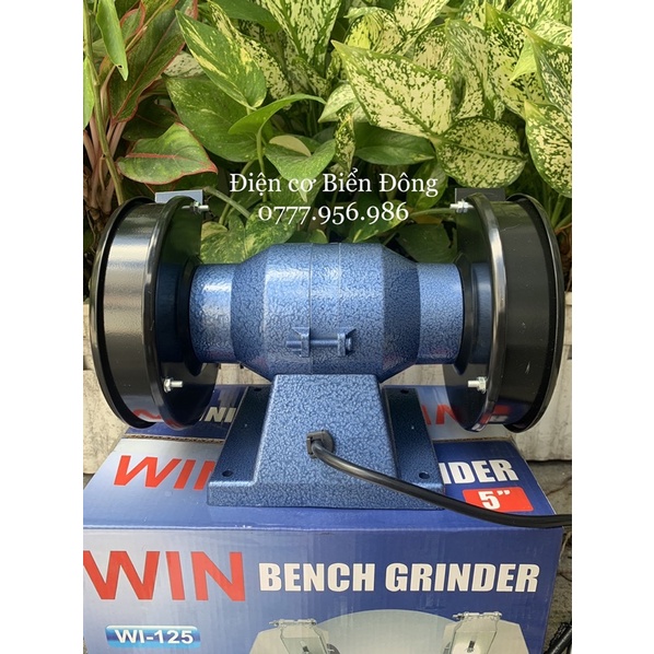 Máy mài 2 đá WIN 125mm chuyên dùng để mài sắt, gỗ, kéo, phá đá, kim loại.