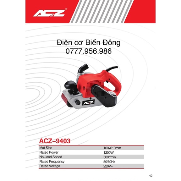 Máy chà nhám băng ACZ 9403 1200W chà nhám,đánh bóng, làm sáng bề mặt bị nhám dễ dàng