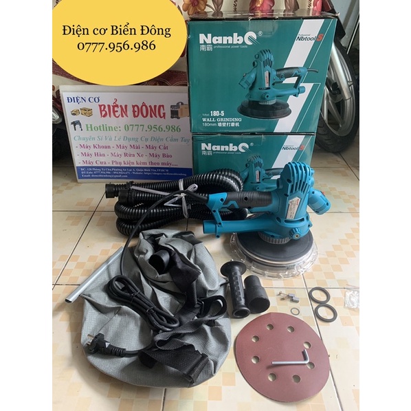 Máy chà nhám tường NABO 1260W 180mm dùng để làm mịn tường thô trước khi sơn
