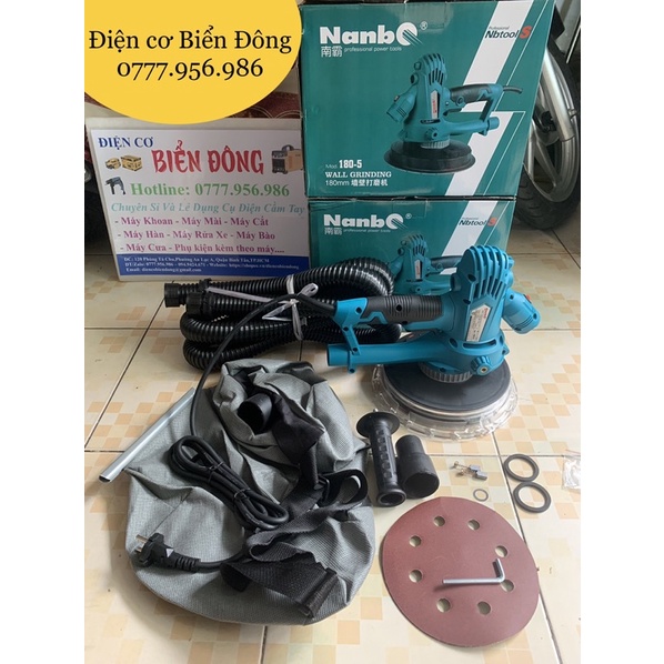 Máy chà nhám tường NABO 1260W 180mm dùng để làm mịn tường thô trước khi sơn
