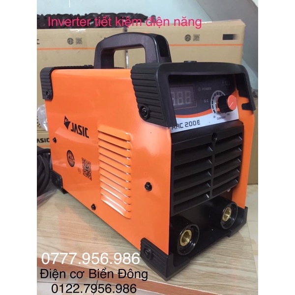 Máy hàn JASIC ARC-200E mới Anh Quốc Tặng bộ mặt nạ Hàn bó 20 que hàn Hàn que chấm boong 4 ly với 
