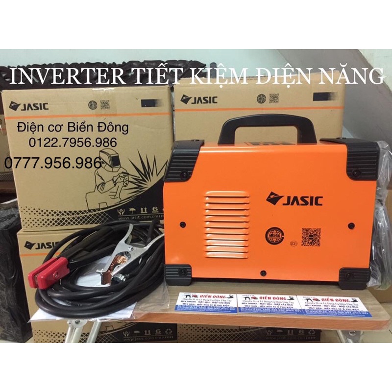Máy hàn JASIC ARC-200E mới Anh Quốc Tặng bộ mặt nạ Hàn bó 20 que hàn Hàn que chấm boong 4 ly với 