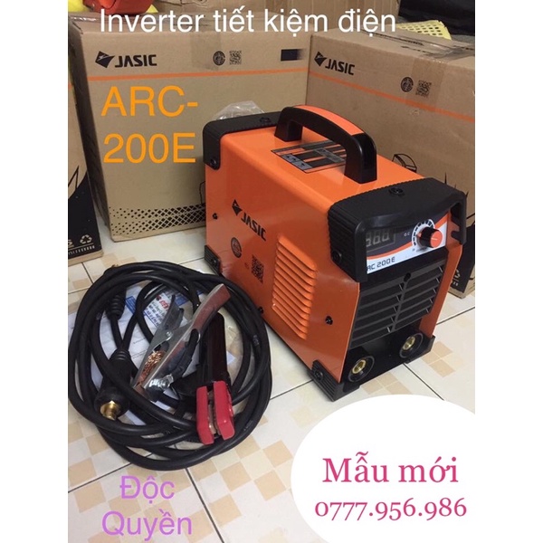 Máy hàn JASIC ARC-200E mới Anh Quốc Tặng bộ mặt nạ Hàn bó 20 que hàn Hàn que chấm boong 4 ly với 