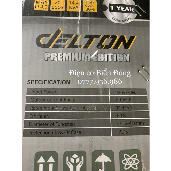 Máy Hàn điện tử DELTON MMA-650S đen INVETER cao cấp Tặng Bó 20 que Hàn que chấm boong 4 ly