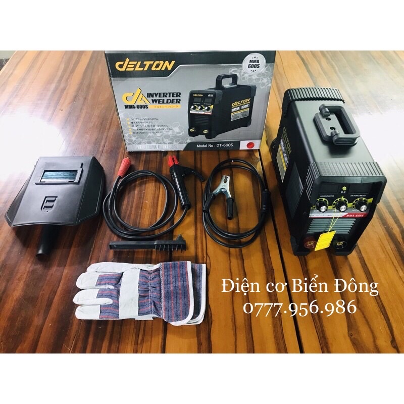 Máy Hàn điện tử DELTON MMA-600S đen INVETER model mới cao cấp Tặng Bó 20 que Hàn que chấm boong 4 ly 
