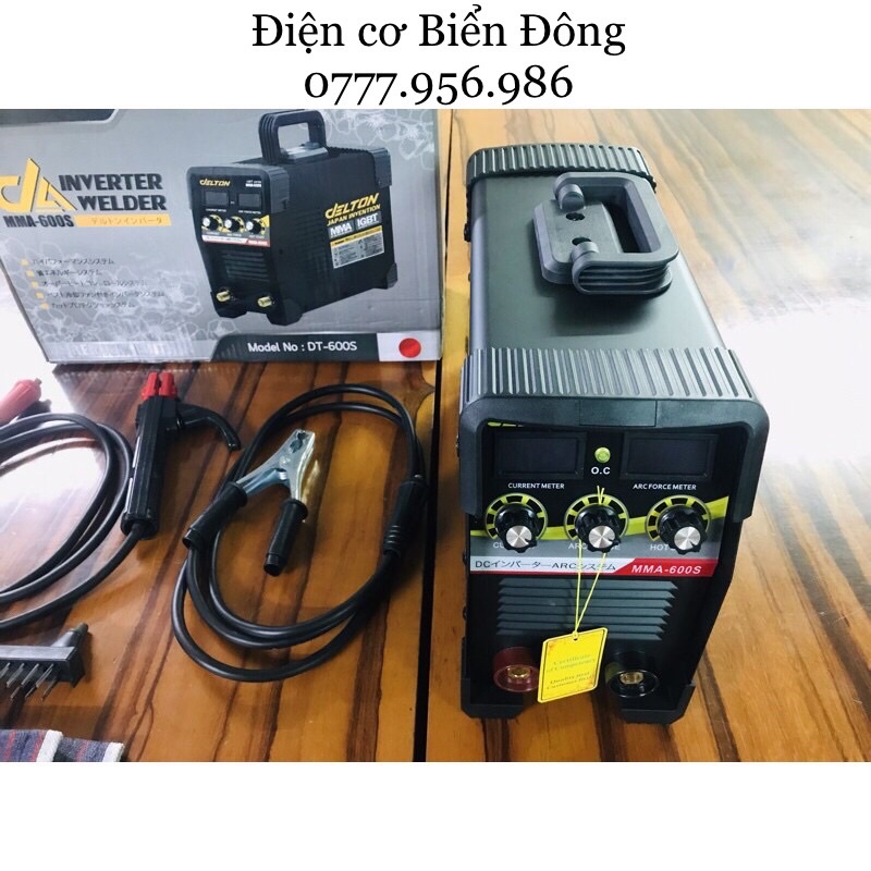 Máy Hàn điện tử DELTON MMA-600S đen INVETER model mới cao cấp Tặng Bó 20 que Hàn que chấm boong 4 ly 