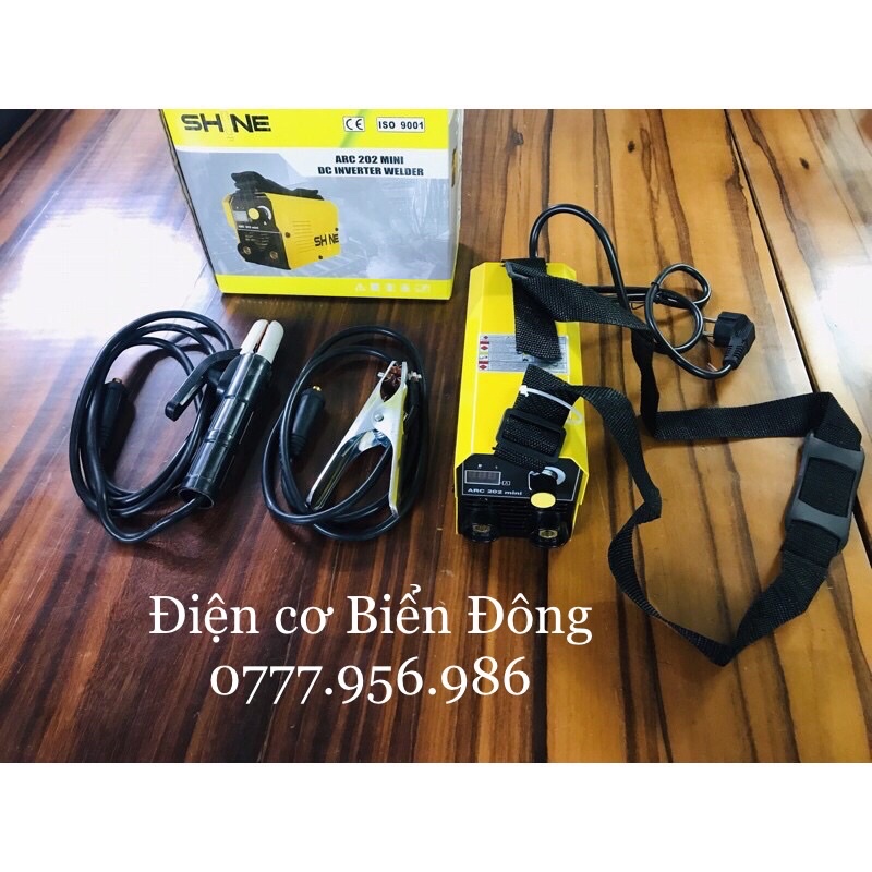MÁY HÀN ĐIỆN TỬ SIÊU MINI ĐEO VAI SHINE ARC 202 MINI HÀN SẮT TÔN GIA ĐÌNH VÀ SẢN XUẤT. Tặng Bó 20 que