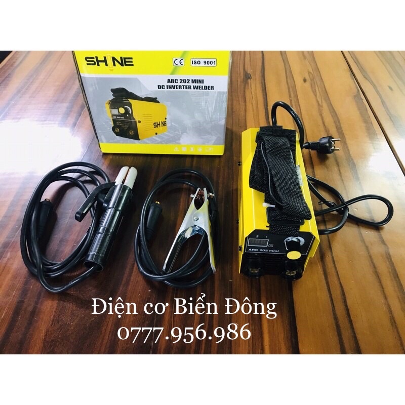 MÁY HÀN ĐIỆN TỬ SIÊU MINI ĐEO VAI SHINE ARC 202 MINI HÀN SẮT TÔN GIA ĐÌNH VÀ SẢN XUẤT. Tặng Bó 20 que
