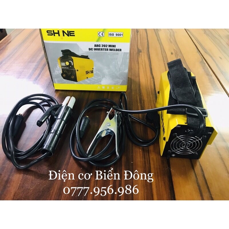MÁY HÀN ĐIỆN TỬ SIÊU MINI ĐEO VAI SHINE ARC 202 MINI HÀN SẮT TÔN GIA ĐÌNH VÀ SẢN XUẤT. Tặng Bó 20 que