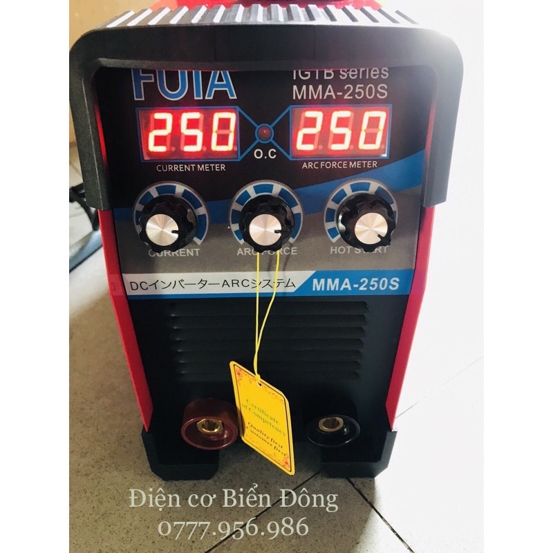 Máy Hàn điện tử FUTA MMA-250S đỏ có INVETER Tặng Bó 20 que Hàn que chấm boong 4 ly 