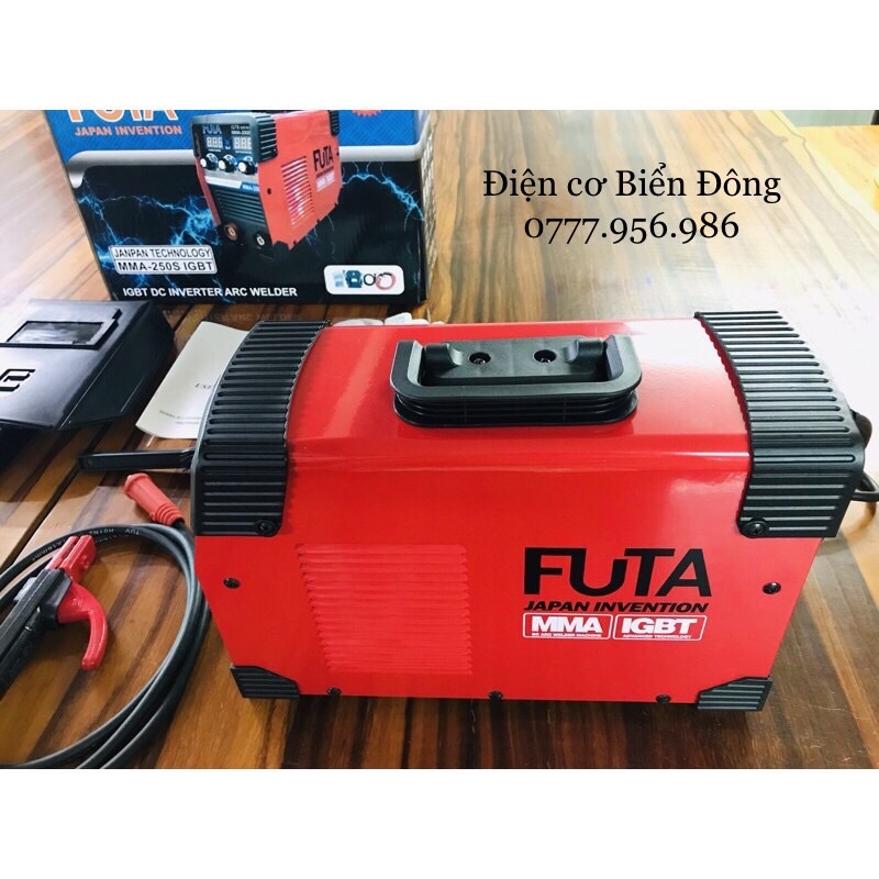 Máy Hàn điện tử FUTA MMA-250S đỏ có INVETER Tặng Bó 20 que Hàn que chấm boong 4 ly 