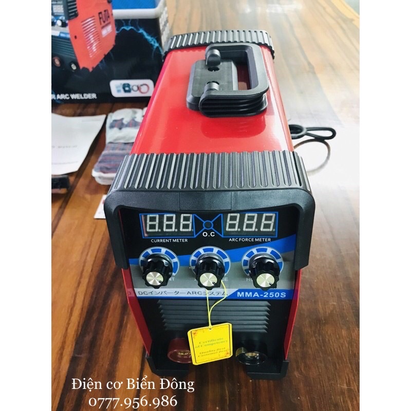 Máy Hàn điện tử FUTA MMA-250S đỏ có INVETER Tặng Bó 20 que Hàn que chấm boong 4 ly 