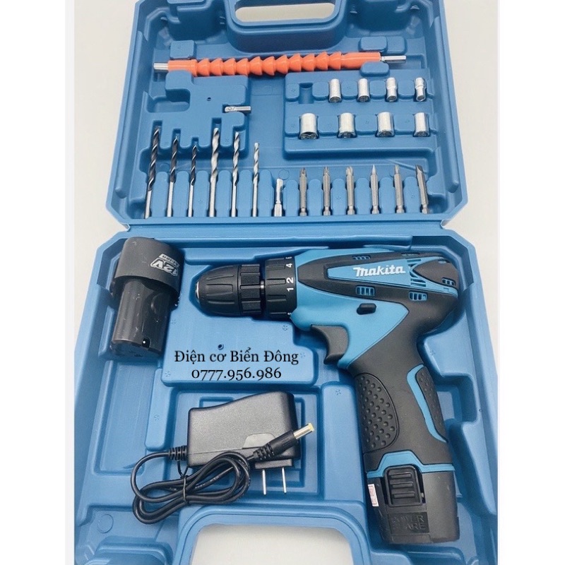 Máy khoan cầm tay MKT DF330DWE khoan sắt gỗ tôn bắt vít Tặng đầy đủ bộ mũi vít 