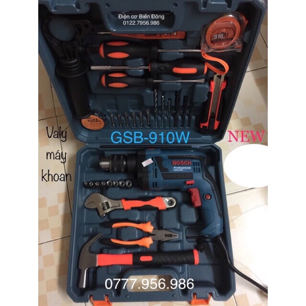 Bộ Máy khoan Valy BOSH GSB 16RE FULL đồ nghề chuyên dùng để khoan sắt, tường, gỗ, tôn, bắn vít