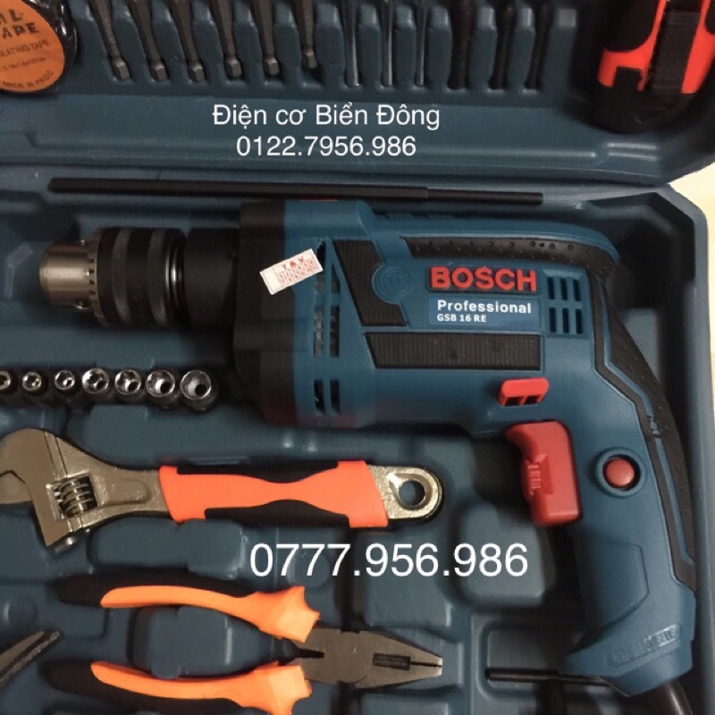 Bộ Máy khoan Valy BOSH GSB 16RE FULL đồ nghề chuyên dùng để khoan sắt, tường, gỗ, tôn, bắn vít