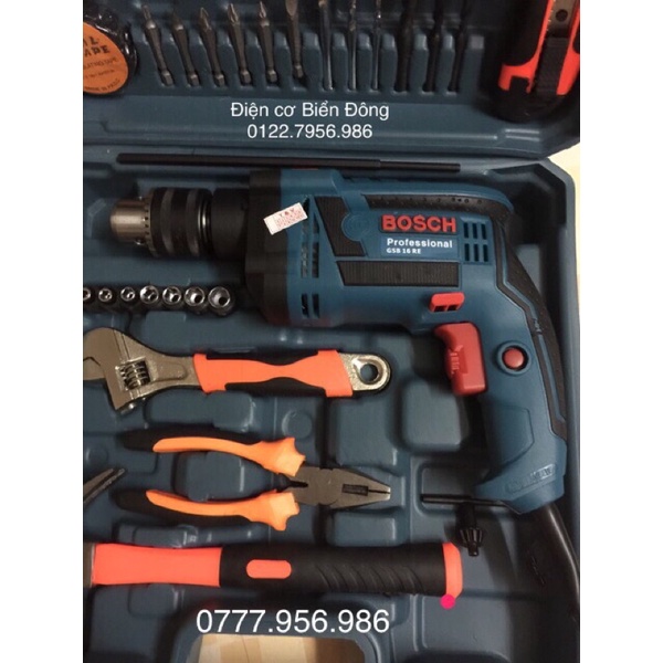 Bộ Máy khoan Valy BOSH GSB 16RE FULL đồ nghề chuyên dùng để khoan sắt, tường, gỗ, tôn, bắn vít