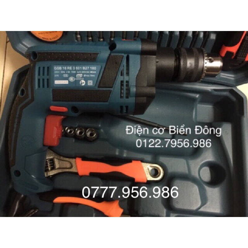 Bộ Máy khoan Valy BOSH GSB 16RE FULL đồ nghề chuyên dùng để khoan sắt, tường, gỗ, tôn, bắn vít