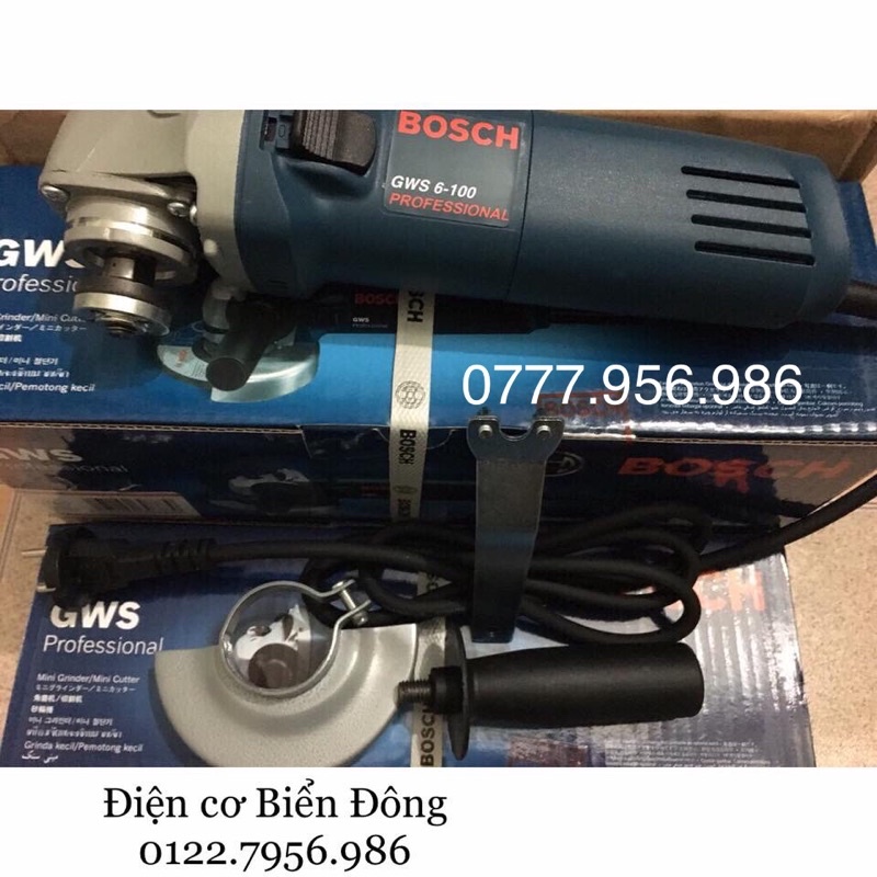 Máy mài BOSH 6-100 loại 1 670W mài cắt sắt, tường, gỗ, tôn , đánh bóng inox,.. Tặng kèm đá mài 29k 
