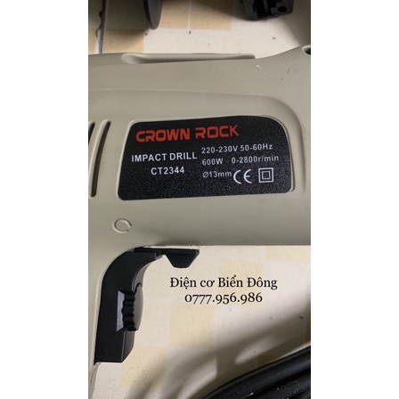 Tặng mũi khoan 35k Máy khoan CROWN ROCK CT2344 được sử dụng để khoan tường, gỗ, tôn, sắt, bắt vít