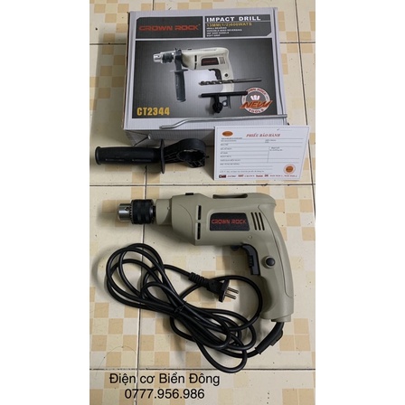 Tặng mũi khoan 35k Máy khoan CROWN ROCK CT2344 được sử dụng để khoan tường, gỗ, tôn, sắt, bắt vít