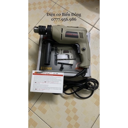 Tặng mũi khoan 35k Máy khoan CROWN ROCK CT2344 được sử dụng để khoan tường, gỗ, tôn, sắt, bắt vít