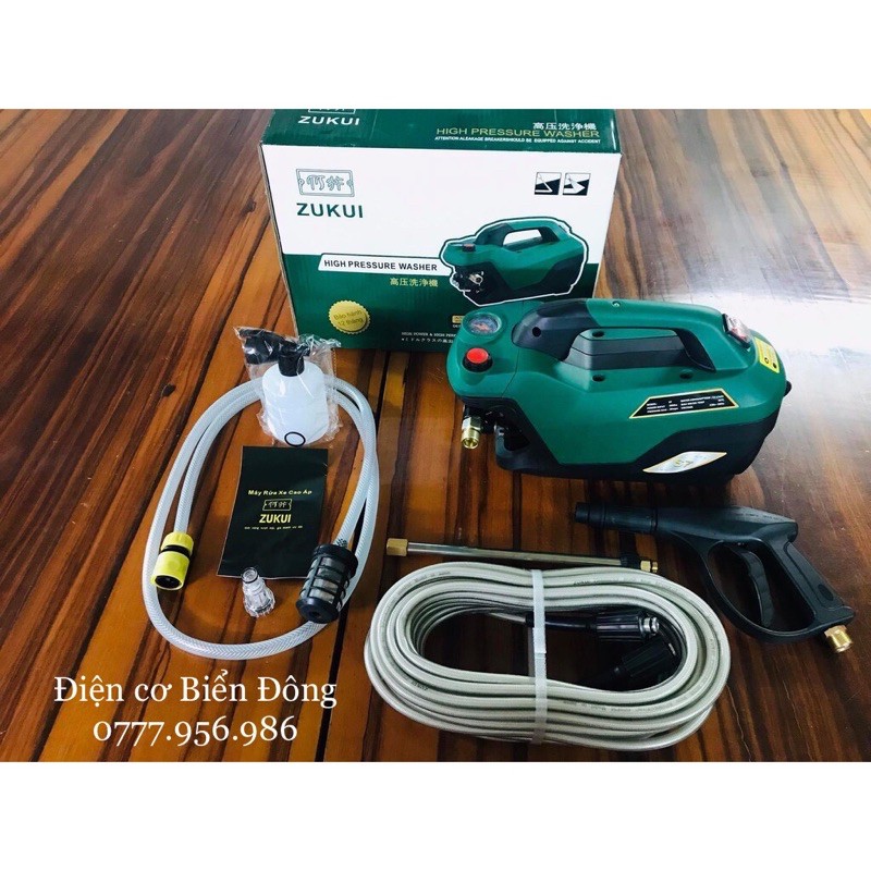 MÁY RỬA XE ZUKUI S7 2800W thiết kế mới Tặng kèm bình bọt tuyết và ống nối dài súng 