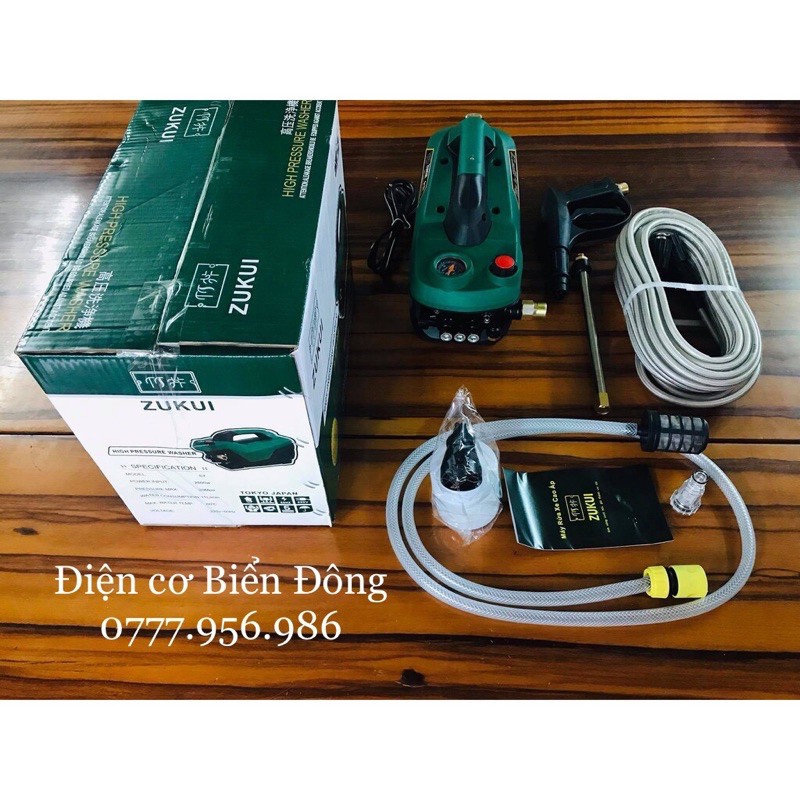 MÁY RỬA XE ZUKUI S7 2800W thiết kế mới Tặng kèm bình bọt tuyết và ống nối dài súng 